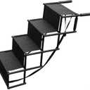 Dog Ramp, Pet Steps, Foldable Dog Car Ramp for Large Dogs, Aluminum Dog Stairs with Non-Slip Surface for High Beds, Trucks and Suvs, 4 Steps