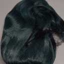 Mairead Dark Green Wig With Bangs Short Wavy Curly Bob Wig With Bangs Color Dark Green Wigs For Women Synthetic Heat Resistant Wigs for Halloween Costumes Cosplay Daily (Body)