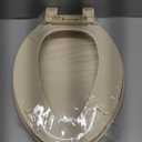 HIGHCRAFT Premium Elongated Toilet Seat with Slow-Close Design, Adjustable Hinges & Quick Removal Mechanism - Molded Plastic Toilet Seat - Fits Standard Elongated Toilets - Oval Seat in Bone/Beige