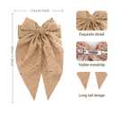 3 x Christmas Large Hair Bows for Women Big Bow Accessories with Glitter Design Gold Ribbon Bow Hair Clips Barrettes Gold Sequins Big Ribbon Bows Long Ribbons for Girls