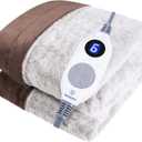 Westinghouse Electric Blanket Heated Throw Blanket, Faux Fur Heating Blanket, 6 Heat Settings & 4 Hours Auto Off, Seal Brown, 50x60inch