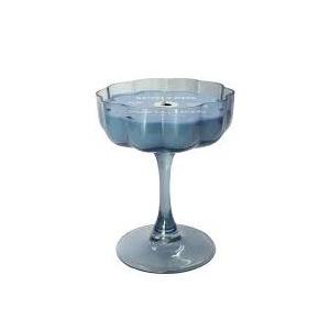 Nature's Mark Stem Glass Candle - Blue, 4 oz