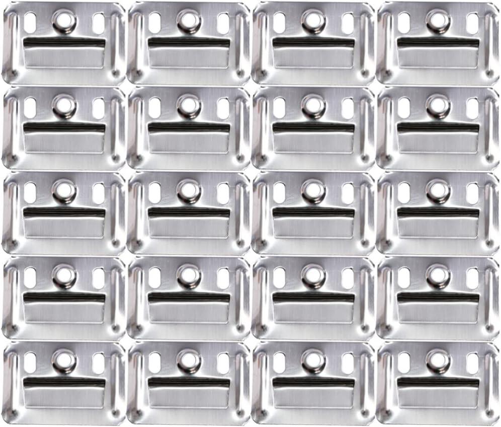 DOITOOL 100PCS Wall Buckle Interlocking Hanging Bracket Furniture Clamp Z Clips for Hanging Integrated Wall Panel Fixings Stainless Steel Couch Clips Furniture Fixings Hanger Wall Panel Clips