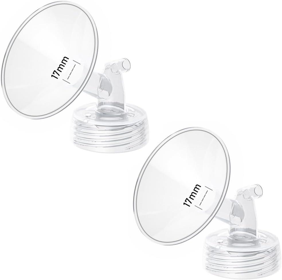 2pcs 17mm Flange Compatible with Spectra S1 S2 9 Plus Synergy Gold Ameda MYA Motif Luna Breast Pump, Replacement to Spectra Pump Parts, Breast Pump Shields 17mm Replace S1 S2 Parts
