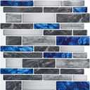 Art3d 10-Sheet Premium Self-Adhesive Kitchen Backsplash Tiles in Marble,30 * 30cm (Blue)