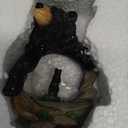 Elanze Designs Protective Black Bear and Cub Magical Whimsical Tabletop Dresser Nightstand Figurine Miniature 45MM Sturdy Polyresin Glitter Water Snow Globe Decoration (Multicolor)