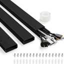 47in TV Cord Hider, YCLYC Cord Hider for Wall Mount TV, Large Cable Hider, Paintable Wire Covers for Cords, Cable Management Cord Organizer, Wire Hiders for TV on Wall 3*L15.7in W2in H0.7in, Black