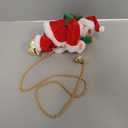 Electric Climbing Santa Claus with 3 Modes (Silent/Musical/Pause) Animated Up-Down Rope Climbing Movement for Christmas Indoor Decorations