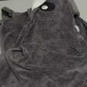 BoxDog Wearable Microfiber Dog Towel with Monster or Shark Hoodie | Soft Dog Bathrobe (Large, Grey Shark)