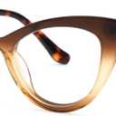 Zeelool Stylish Cat Eye Glasses Frame for Women with Non-prescription Clear Lens ZJGA357815 (Zjga357815-03 Dark-brown)