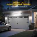 2 Pack 24W LED Shop Light with Remote, Plug in Garage Light with 6.5FT Cord and On/Off Switch, 6000K 5400LM Work Shop Lighting for Garage Workshop Warehouse Factory Yard