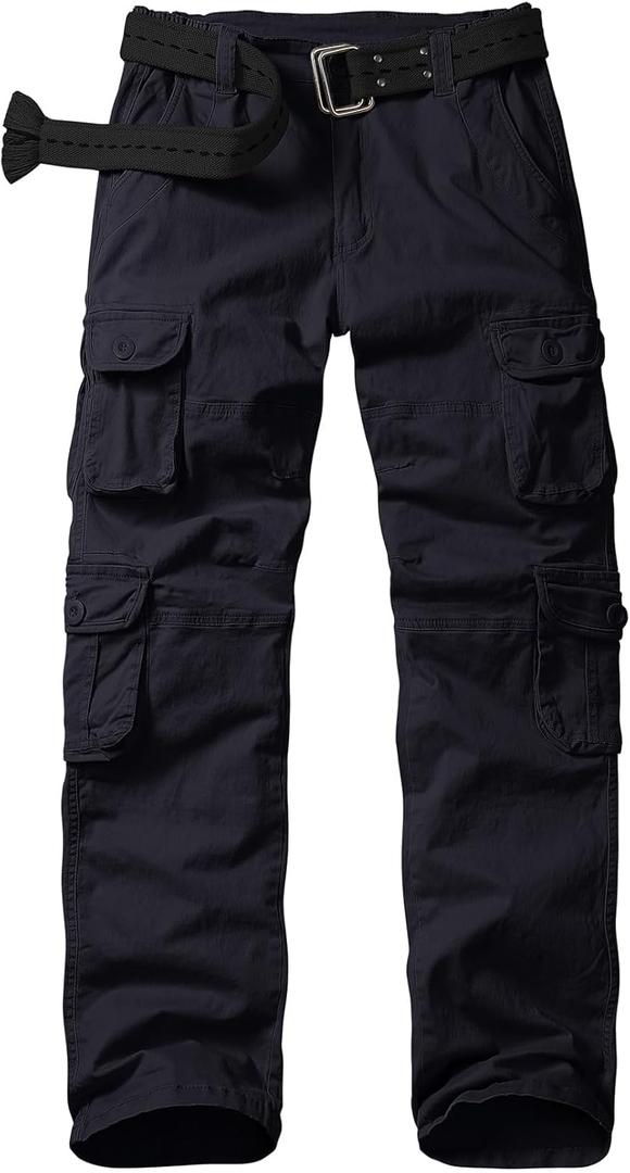 Womens Cargo Pants with Pockets, Women's Casual Military Army Hiking Combat Tactical Work Pants Trousers (6, Black)