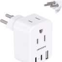 HANYCONY Switzerland Power Travel Plug Adapter, Type J Power Adapter with 2 Outlets 3 USB Ports(2 USB C) for US to Swiss Switzerland Liechtenstein Rwanda