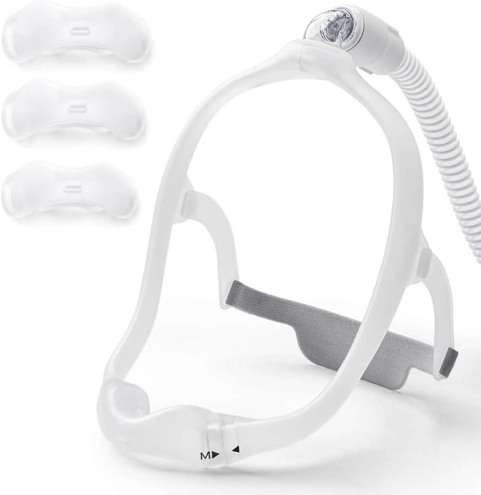 Nasal Frame Assembly for Philips Respironics DreamWear, Upgrade Silicone Soft Sealing Nose Mask Reusable Pillow Supplies with 3 x Pillow
