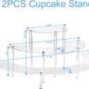 Acrylic Display Risers, 3 Tier Clear Cupcake Perfume Stand Organizer, Half Moon Dessert Stand for Display, Food, Amiibo Funko POP Figure (2half