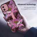 MOWIME Compatible with iPhone 11 Case with Finger Strap, Lotus Floral Shockproof Soft TPU Protective Cover for Women Girls, Slim Anti Scratch Case for iPhone 11 6.1 Inch, Pink