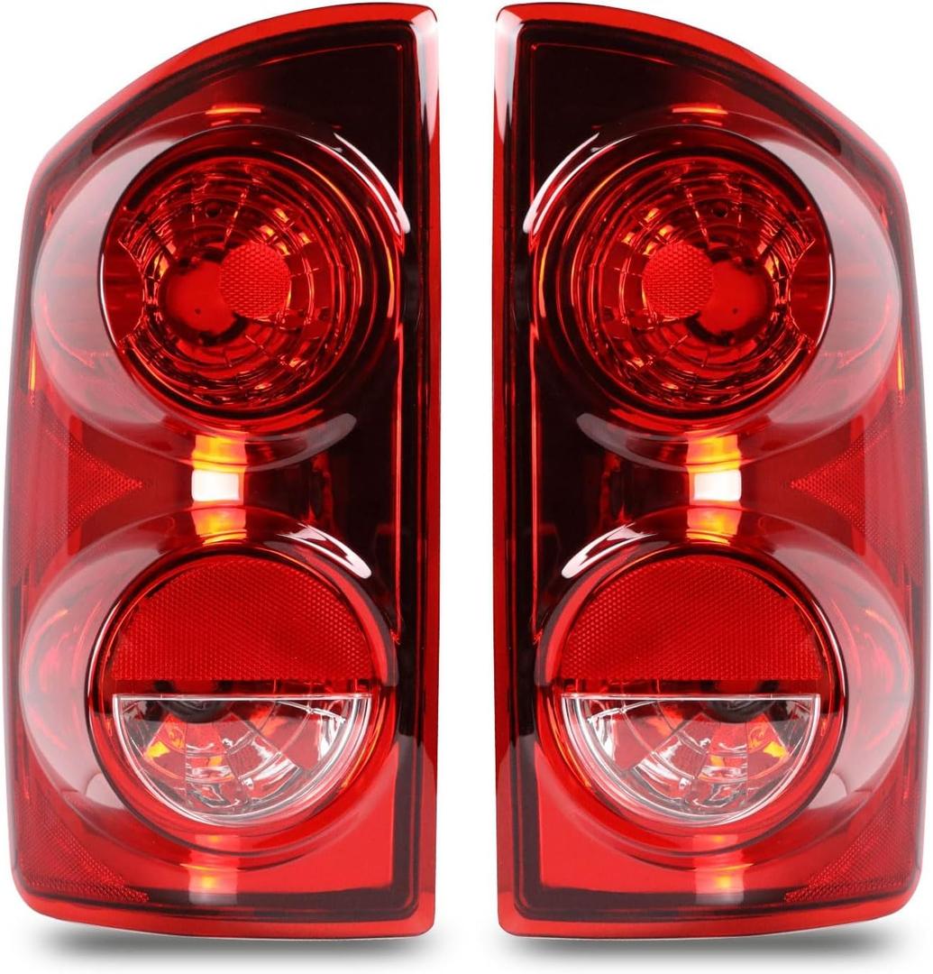 Tail Light Assembly Compatible With 2007 2008 2009 Dodge Ram 1500 2500 3500 Driver and Passenger Side Taillight Replace 55277303AC 5277302AC