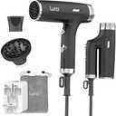 LURA Auto Dual Voltage Hair Dryer for International Travel,Travel HairDryers with Difffuser,Small Portable Blow Dryer for Women Lightweight,Compact Mini Blowdryers with Folding Hand for Kids(Black)