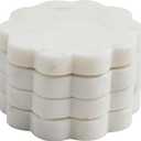 Mud Pie Scallop Marble Coaster Set; 4" X 4"