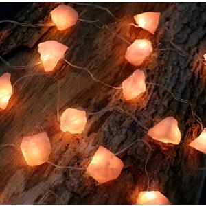 Rose Quartz Crystal Decorative String Lights Raw Stone Color Changing 8.5ft 20 LEDs USB Plug in Battery Operated with Remote for Bedroom Chakra Décor Nature Ornaments Nightlight Wedding Décor