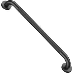 Anti-Slip Black Grab Bar 24 Inch, iMomwee Stainless Steel Bathroom Grab Bars with Knurled Grip, Wall Mounted Shower Handle Bath Handle, Safety Bars for Senior Elderly Handicap