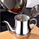 Stainless Steel Oil Filter Pot, 24/32/48oz Cooking Grease Container, Bacon Grease Container with Fine Mesh Strainer Lid for Home Kitchen Cooking Storing Frying Oil Cooking Grease (24oz)