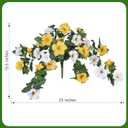 HyeFlora Artificial Flowers for Outdoors 2PCS Faux Petunias Silk Fake Flowers for Outside Planter UV Resistant Realistic Home Garden Porch Decor (Yellow)