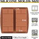 2 x 1 Inch Chocolate Bar Mold Deep Dubai Stuffed Chocolate Molds Silicone Large Break Apart Candy Molds (2 Pcs) (Mix)