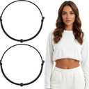 2Pcs Crop Top Tuck Band Women, Tuck Band Tool Adjustable Belt for Women Elastic Stretch Waist Belts for Tucking Shirt (Black)