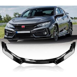 3Pcs Front Bumper Spoiler Lip for 2016-2020 Honda Civic Glossy Black Body Kits Spoiler