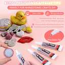 Kalolary 48000Pcs 48 Colors Jelly Rhinestones for Bedazzling and Diamond Art,3mm Resin Flatback Gems Bedazzler Kit with 3Pcs B7000 Glue Tweezers&Pick Up Pen for DIY Crafting Crafts Book Shoes Nail Art