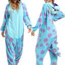 LABULA Unisex Adult Onesie Animal Pajamas Halloween Cosplay Sleepwear (Large, Purple)