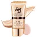 BB Cream Tinted Moisturizer With SPF 50, 9 in 1 BB Cream Sunscreen Protection Concealer, Foundation Full Coverage Tinted Moissturizer for All Skin, Oil-Free, Light (#01 Natural color, with 1 puff)
