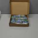 6 Pcs Spring Artificial Hanging Flowers Outdoor Faux Silk Mum Plant Decor Violet with Eucalyptus Realistic UV Resistant Trailing Vine Spring Porch Yard(Light Blue,Violet)