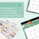 3 x 2026 Desk Calendar, Monthly Desktop/Wall Calendars, Jan 2026 - Jun 2027, Large Size 17"x12" Table Calendar for Desk Accessories and Home, School, Office Supplies (Leaf)