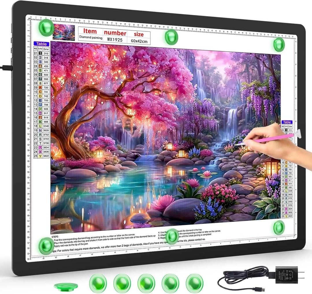 Buspher Magnetic A2 Light Board,25.2"x18.4" Large Light pad with US Adapter