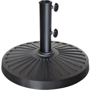 EliteShade USA 18" Patio Umbrella Base Stand, 30LBS Heavy Duty Cast Resin Outdoor Umbrella Stand Holder With 2 Adjustable Knobs for Garden Table, Rust-Free Large Umbrella Base for Backyard, Deck, Lawn, Poolside Fits 1.5"-1.9" Poles, Black
