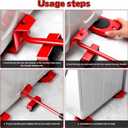 Heavy-Duty Furniture Moving Tool with Wheels, Featuring a Height-Adjustable Lifting Lever and Four-Wheel Sliders, Suitable for Sofas, refrigerators, and Washing Machines. (Blue)