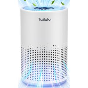 Air Purifiers for Bedroom Home Pets 1200 Ft, Tailulu H13 True HEPA Air Filter Portable Air Purifier with 12dB Sleep Mode, Speed Control, Timer, Quiet Air Cleaner For Odor Dust Smoke Pollen AP050 (White)