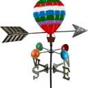 Stargarden Weather Vane, Hot Air Balloon Weathervane, 41.7 Inches Decorative Wind Vanes, Colorful Metal Yard Art Weather Vanes for Yard, Patio, Lawn, Porch Decor