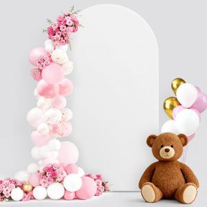 Pureegg 7.2FT Arch Backdrop Cover  White Spandex Arch Covers for Backdrop Stand, Stretchy Wrinkle-Resistant Fabric Sleeve for Wedding, Birthday, Party & Graduation Balloon Dcor