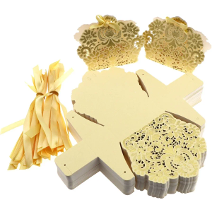 100pcs Luxury Wedding Favour Favor Sweet Cake Gift Candy Boxes Table Deco