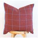 Lumi Living 100% Soft Cotton Knitted Modern Window Pane Pillow Cover 18x18 (Burgundy, Maroon, & Vintage Wine)