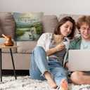 He is Risen Easter Throw Pillow Covers - Christian Religious Easter Lamb Decor, Jesus Walking on Water Decorations Pillow Covers for Home Bedroom Couch