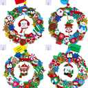 Winlyn 
12 Sets Christmas Craft Kits Winter Crafts DIY Holiday Wreath Ornaments Decorations Art Sets Snowmen Snowflake Festive Foam Stickers Arts and Crafts for Kids Classroom Activities Party Favors