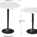 HOOBRO Bar Table, Height-Adjustable Round Pub Table 27-35.4 Inches with Sturdy Base, Modern Style, Easy to Assemble, Suitable for Small Space, White BW58BT01G1