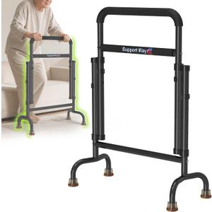 Support Way Stand Assist for Chair & Couch  Reinforced Dual-Tube Design, Height Adjustable Mobility Aid for Seniors, Lightweight Metal Frame with 600lb Capacity (Large, Black)