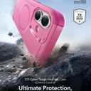 ESR for iPhone 17 Phone Case, 23ft Military-Grade Drop Protection, Shock-Absorbing Rugged Cover, MagSafe Accessories Compatible, Cyber Series, Rosy Pink