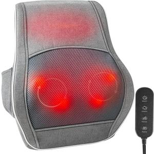 Brelley Shiatsu Neck and Back Massager with Heat, Deep Tissue Kneading Massage Pillow, Electric Massagers with Bi-Directional Rotating Head for Neck, Back, Shoulders, and Legs