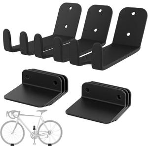 TORACK Wall-mounted Bike Pedal Hanger, Heavy Duty Horizontal Bike Rack for Garage Wall, Bike Display Stand for Wall, Holds Up to 70LBS (Pack of 3)